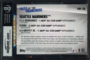 Ken Griffey Jr., Ichiro Suzuki & Felix Hernandez Autographed 2019 Topps Faces of the Franchise 5x7 Card #FOF-26 Seattle Mariners #8/49 Beckett BAS #17401947