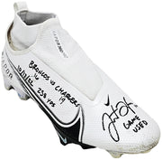 Justin Herbert Autographed Pair Of Game Used White & Black Nike Vapor 360 Pro Cleats Los Angeles Chargers "Game Used, Broncos 16 vs Chargers 19, 10/17/22, 238 Yds" Beckett BAS Witness #W453550 & #W453551