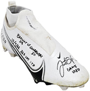Justin Herbert Autographed Pair Of Game Used White & Black Nike Vapor 360 Pro Cleats Los Angeles Chargers "Game Used, Browns 28 vs Chargers 30, 10/9/22, 228 Yds, & 1 TD" Beckett BAS Witness #W453556 & #W453557