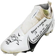 Justin Herbert Autographed Pair Of Game Used White & Black Nike Vapor 360 Pro Cleats Los Angeles Chargers "Game Used, Browns 28 vs Chargers 30, 10/9/22, 228 Yds, & 1 TD" Beckett BAS Witness #W453556 & #W453557