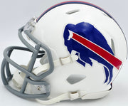 Jim Kelly Autographed Buffalo Bills 2011-20 Throwback White Speed Mini Helmet Beckett BAS Witness Stock #241392
