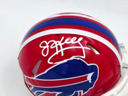 Jim Kelly Autographed Buffalo Bills 1987-01 Throwback Red Speed Mini Helmet Beckett BAS Witness Stock #241391