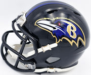 Terrell Suggs Autographed Baltimore Ravens Black Speed Mini Helmet Beckett BAS Witness Stock #241393