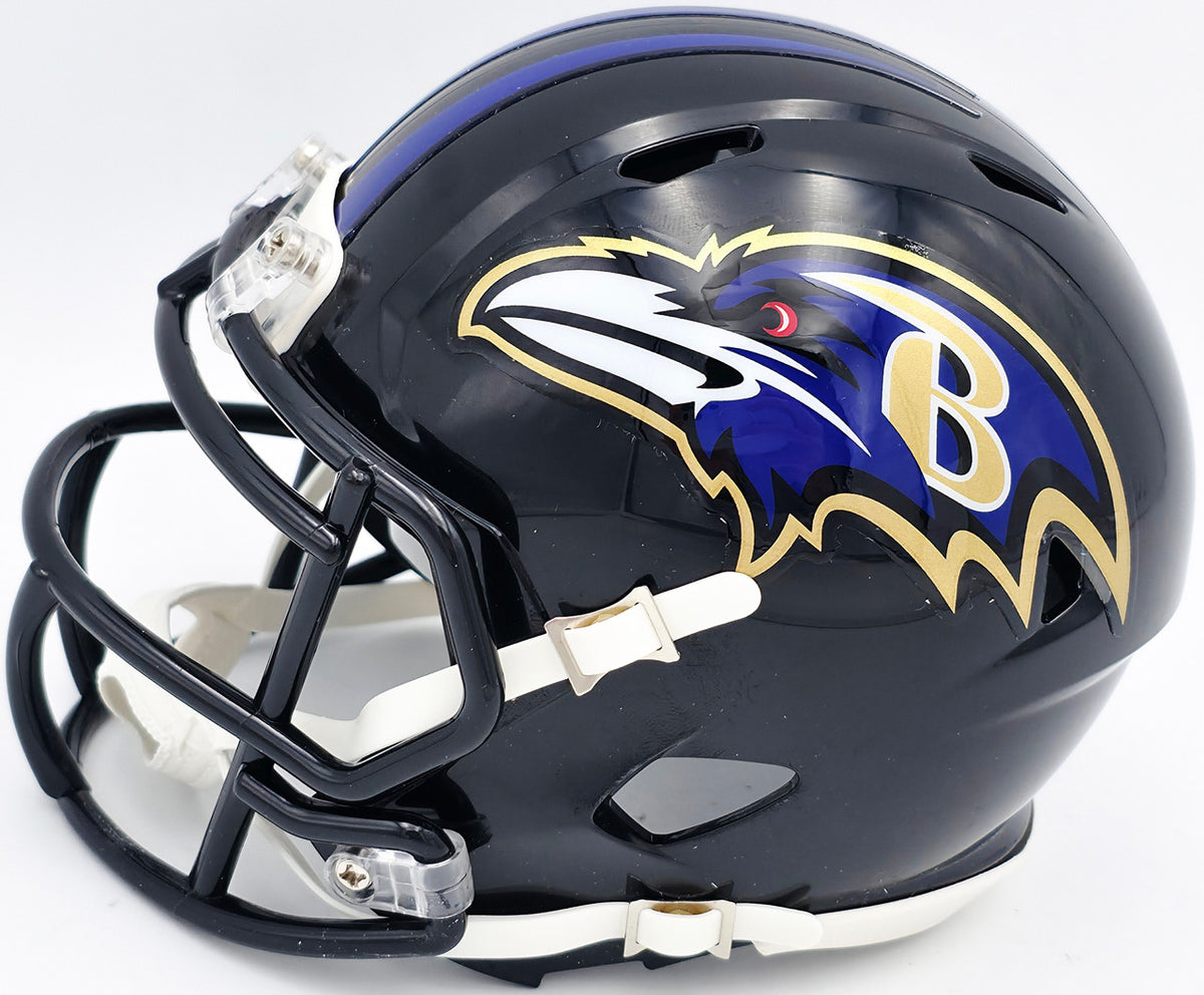 Terrell Suggs Autographed Baltimore Ravens Black Speed Mini Helmet Beckett BAS Witness Stock #241393