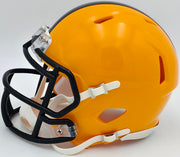 James Harrison Autographed Pittsburgh Steelers Throwback Gold Speed Mini Helmet Beckett BAS Witness Stock #241384