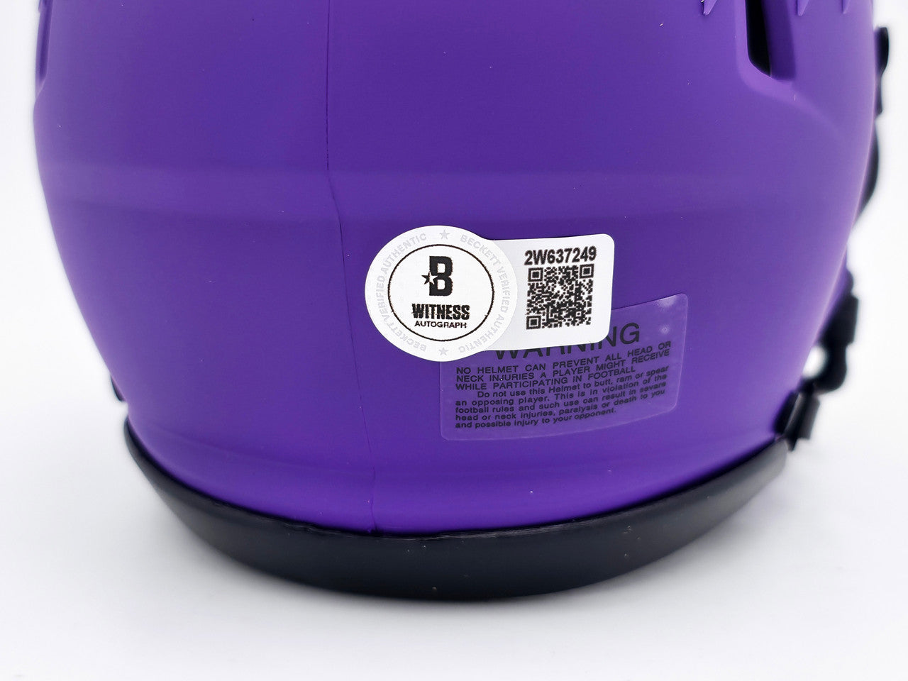 Terrell Suggs Autographed Baltimore Ravens Purple Speed Rave Mini Helmet Beckett BAS Witness Stock #241396