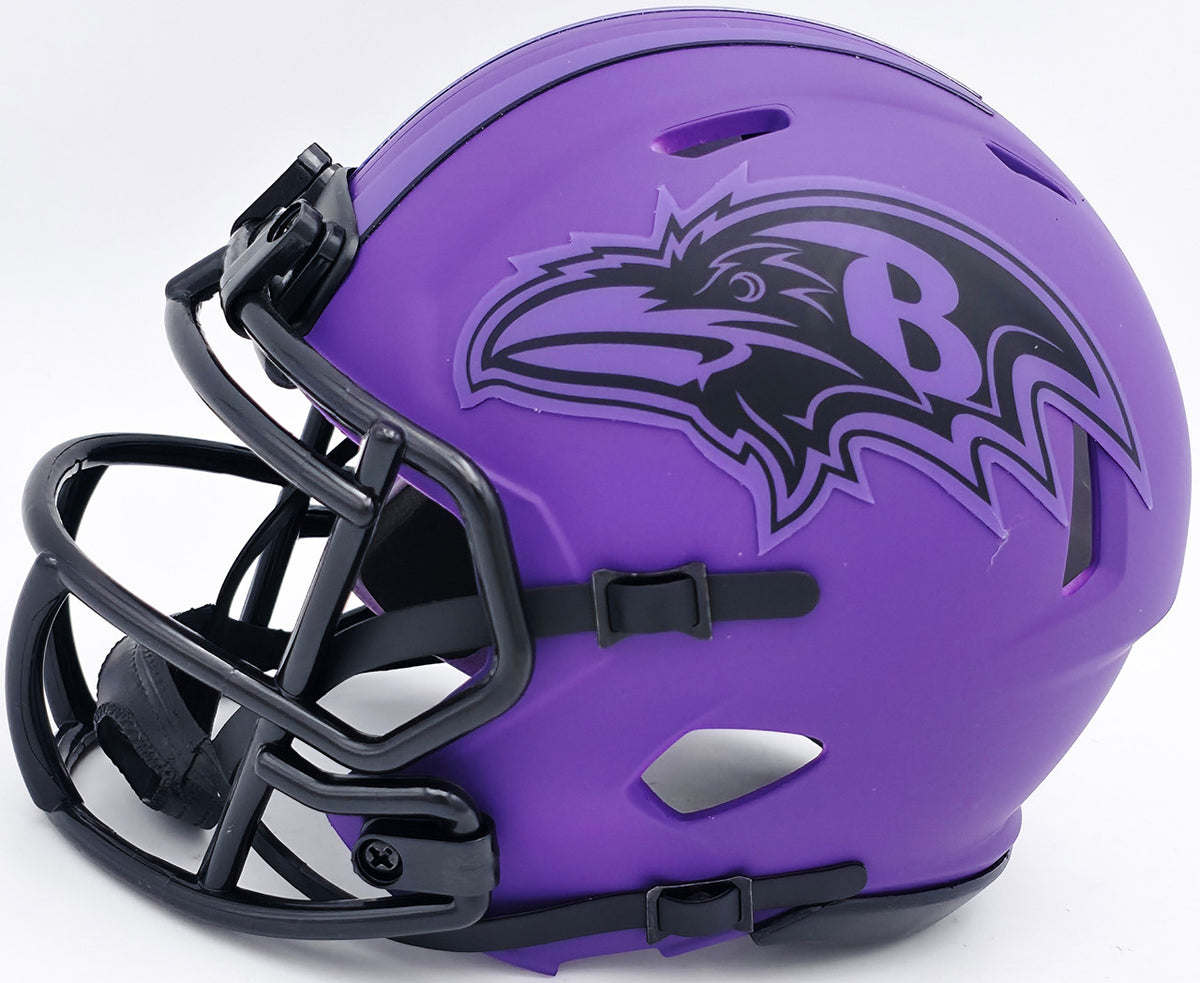 Terrell Suggs Autographed Baltimore Ravens Purple Speed Rave Mini Helmet Beckett BAS Witness Stock #241396