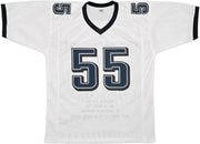 Philadelphia Eagles Brandon Graham Autographed White Super Bowl Stats Jersey Beckett BAS Witness Stock #239892