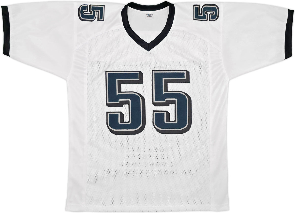 Philadelphia Eagles Brandon Graham Autographed White Super Bowl Stats Jersey Beckett BAS Witness Stock #239892