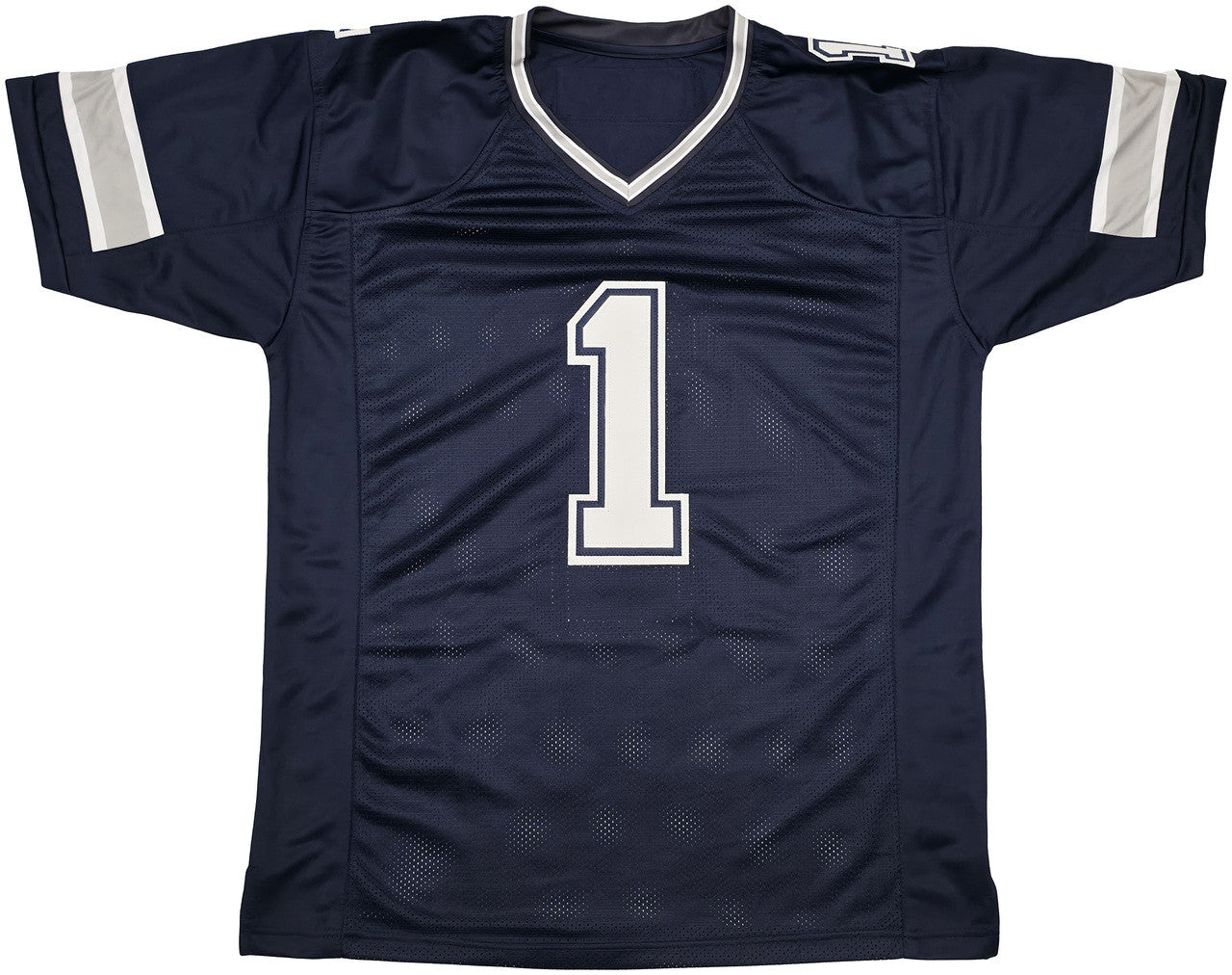 Dallas Cowboys Jimmy Johnson Autographed Blue Jersey "HOF 20" Beckett BAS Witness Stock #239849