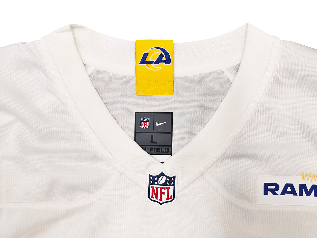Los Angeles Rams Aaron Donald Autographed White Nike On Field Jersey Size L Beckett BAS Witness Stock #241358