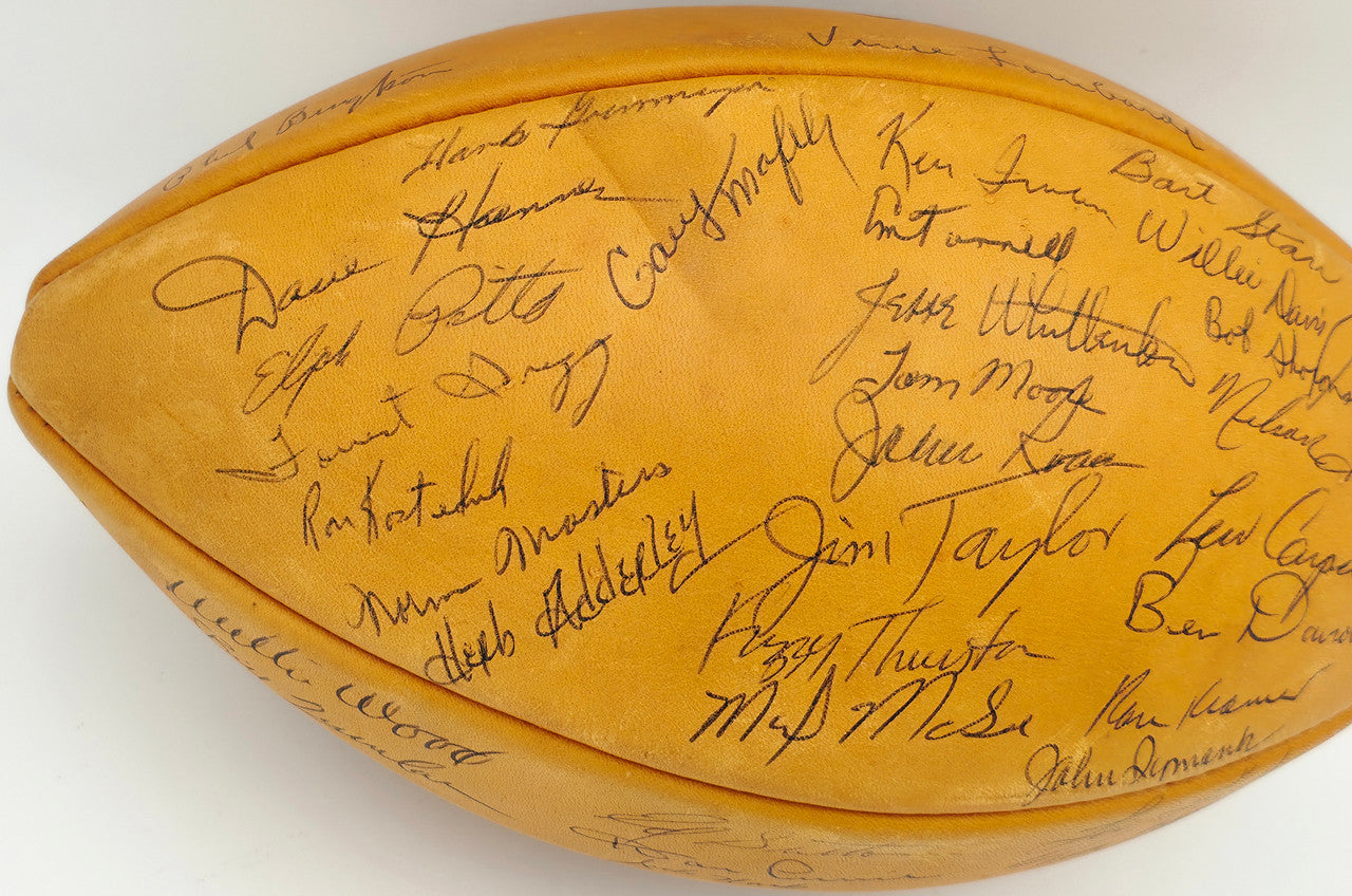 1961 Green Bay Packers NFL Champions Team Signed Autographed Official NFL Wilson "The Duke" Leather Football With 39 Signatures Including Vince Lombardi & Bart Starr Beckett BAS #AE20801