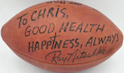 Ray Nitschke Autographed Official NFL Wilson Leather Game Football Green Bay Packers "To Chris" Beckett BAS QR #BR88762