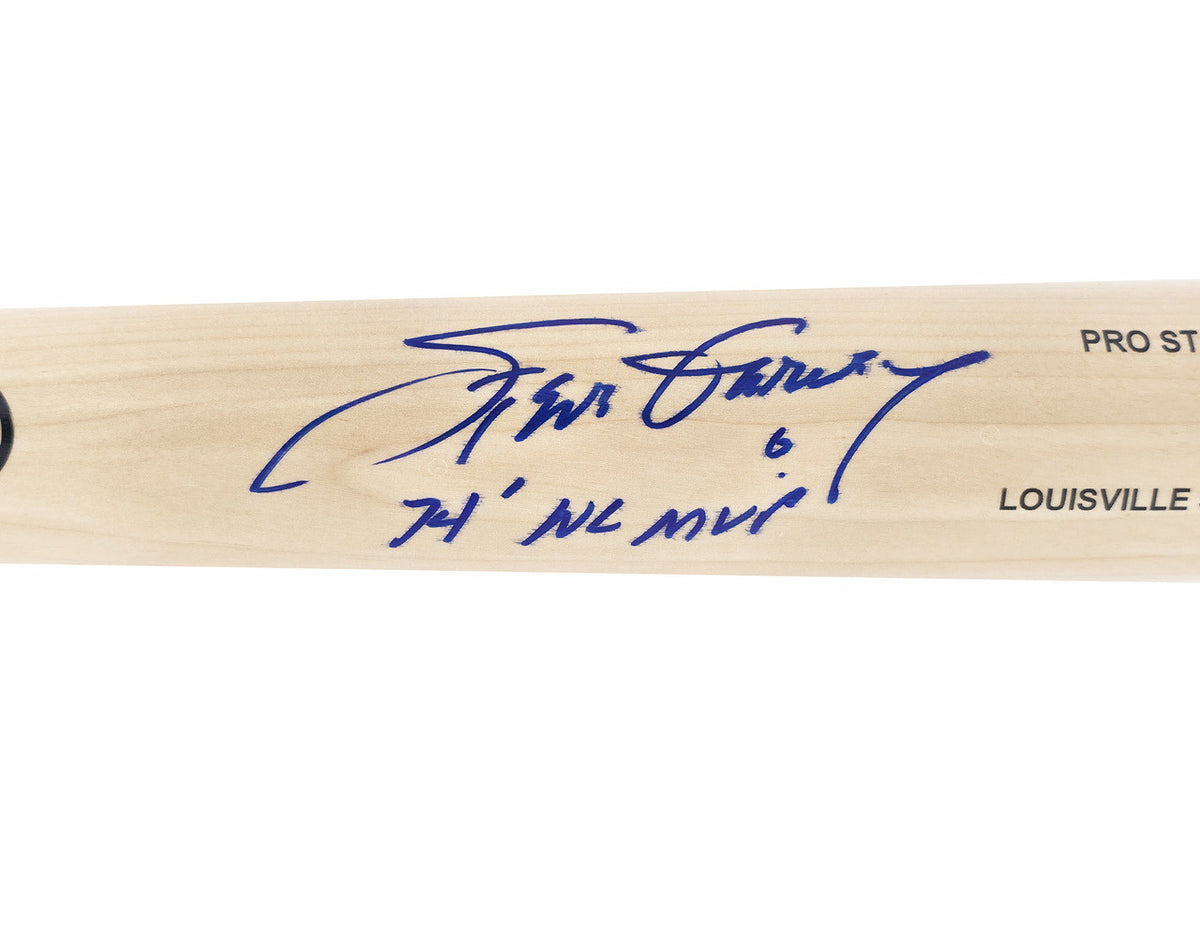 Steve Garvey Autographed Blonde Louisville Slugger Pro Stock Baseball Bat Los Angeles Dodgers "74 NL MVP" Beckett BAS Witness Stock #241444