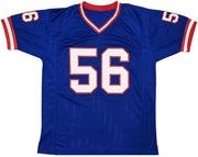 New York Giants Lawrence Taylor Autographed Blue Jersey Beckett BAS Witness Stock #241448