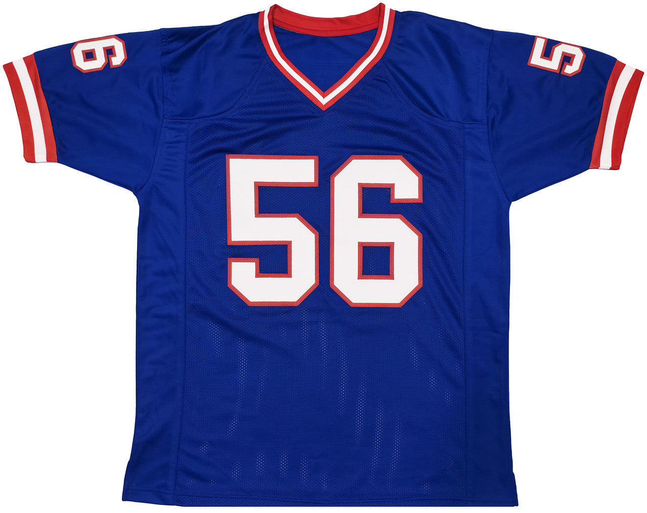 New York Giants Lawrence Taylor Autographed Blue Jersey Beckett BAS Witness Stock #241448