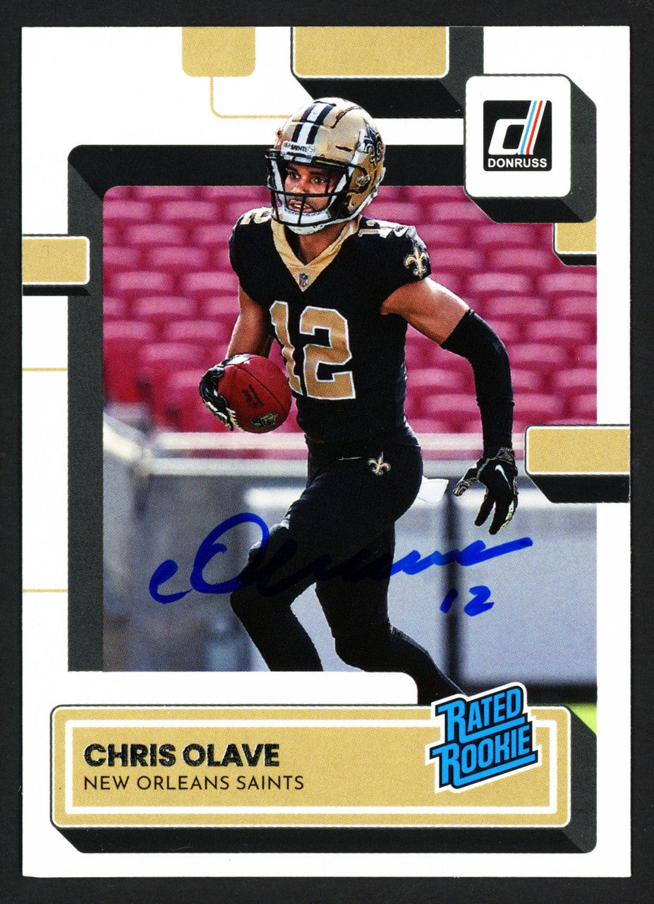 Chris Olave Autographed 2022 Donruss Rated Rookie Card #309 New Orleans Saints Stock #241520
