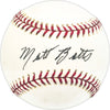 Matt Batts Autographed Official AL Baseball Boston Red Sox, Cincinnati Reds Beckett BAS QR #BM25862