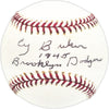 Cy Buker Autographed Official MLB Baseball Brooklyn Dodgers "1945 Brooklyn Dodgers" Beckett BAS QR #BM25903
