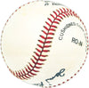 Tom "Rattlesnake" Baker Autographed Official NL Baseball Brooklyn Dodgers Beckett BAS QR #BM25918