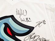 Seattle Kraken Inaugural Season Team Signed Autographed White Adidas Jersey Size 54 With 24 Signatures Including Jordan Eberle, Jared McCann & Yanni Gourde #/50 Fanatics Holo Stock #215412