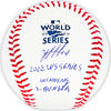 Yordan Alvarez Autographed Official 2022 World Series MLB Baseball Houston Astros "2022 WS Winning 3-Run HR" Beckett BAS Witness Stock #215397