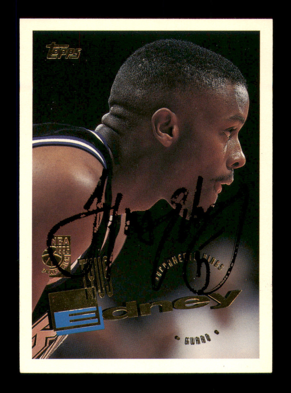Tyus Edney Autographed 1995-96 Topps Rookie Card #234 Sacramento Kings SKU #241696