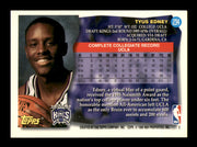 Tyus Edney Autographed 1995-96 Topps Rookie Card #234 Sacramento Kings SKU #241696