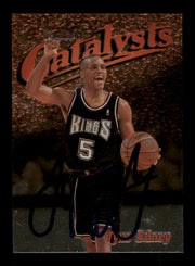 Tyus Edney Autographed 1995-96 Topps Finest Rookie Card #35 Sacramento Kings SKU #241697