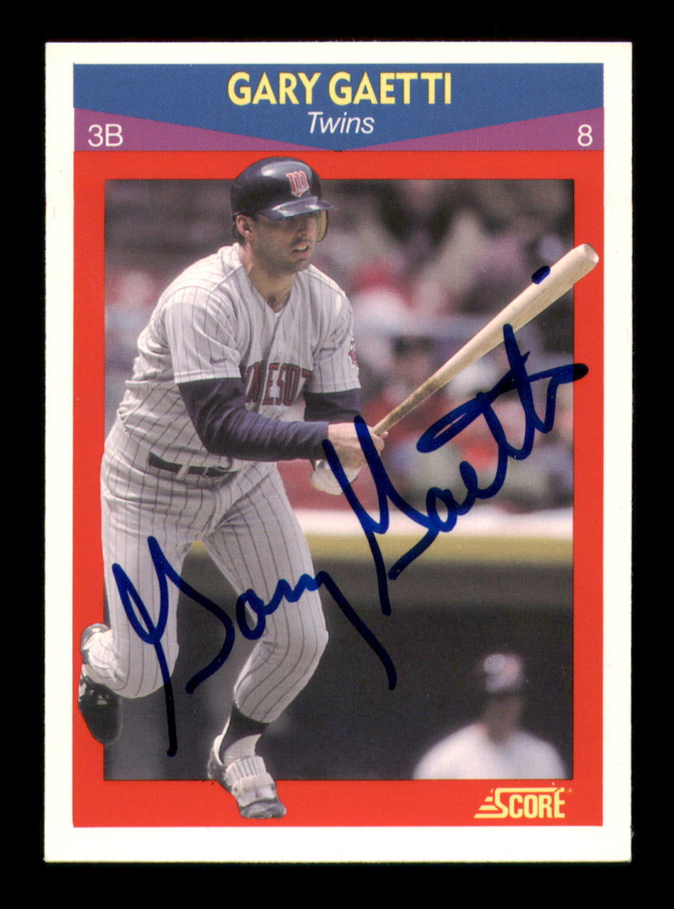 Gary Gaetti Autographed 1990 Score Super Star Card #22 Minnesota Twins SKU #241698
