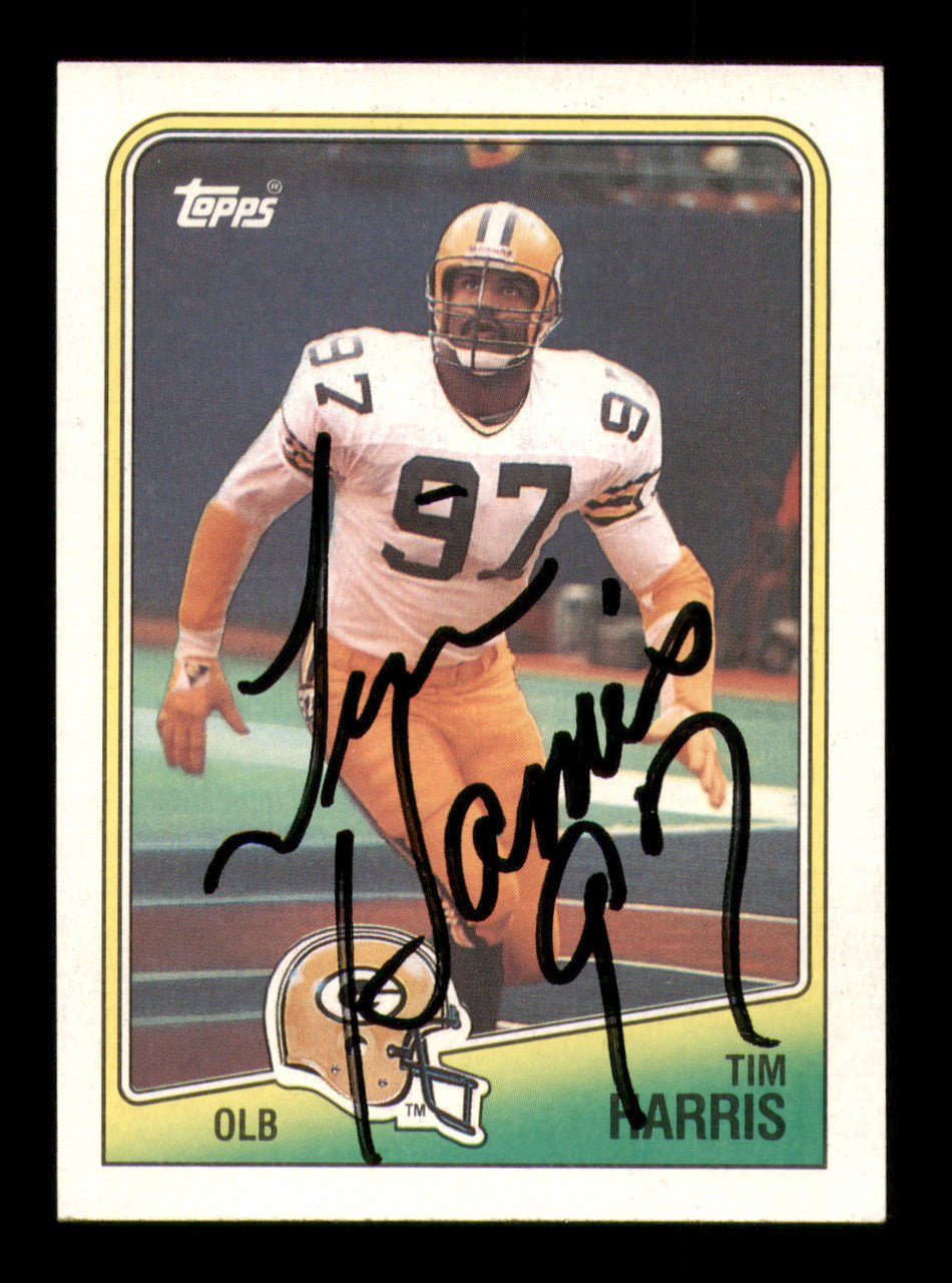 Tim Harris Autographed 1988 Topps Card #323 Green Bay Packers SKU #241702