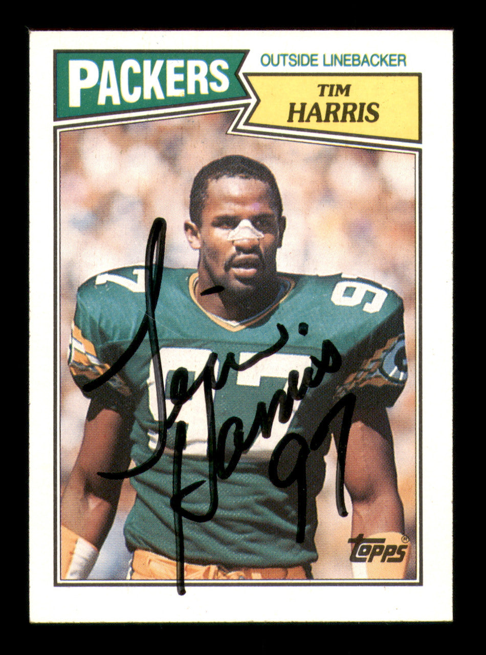 Tim Harris Autographed 1987 Topps Card #358 Green Bay Packers SKU #241703