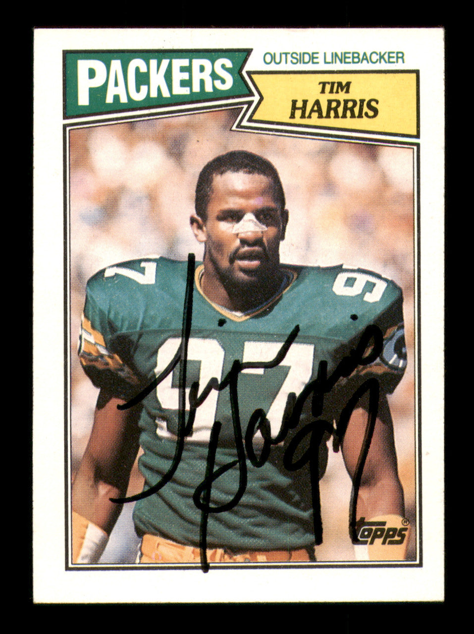 Tim Harris Autographed 1987 Topps Card #358 Green Bay Packers SKU #241704