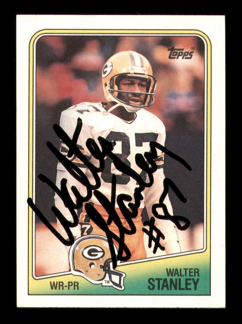 Walter Stanley Autographed 1988 Topps Card #318 Green Bay Packers SKU #241707