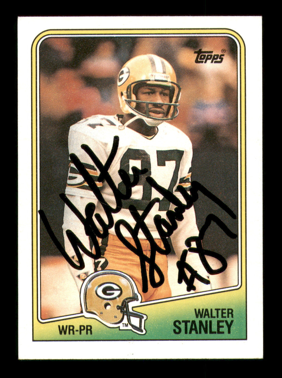Walter Stanley Autographed 1988 Topps Card #318 Green Bay Packers SKU #241708