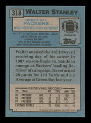 Walter Stanley Autographed 1988 Topps Card #318 Green Bay Packers SKU #241708
