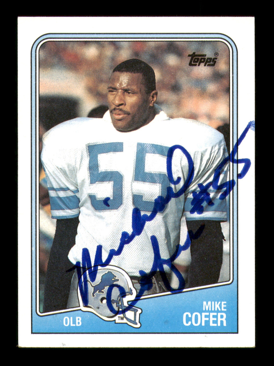 Mike Cofer Autographed 1988 Topps Card #381 Detroit Lions SKU #241723