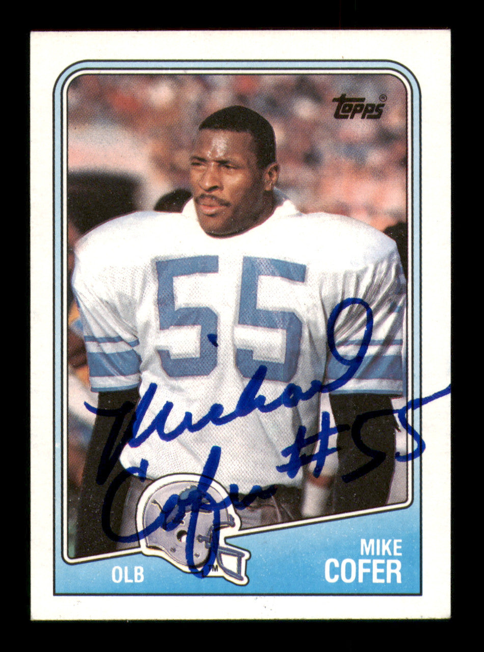 Mike Cofer Autographed 1988 Topps Card #381 Detroit Lions SKU #241725