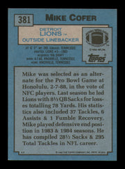 Mike Cofer Autographed 1988 Topps Card #381 Detroit Lions SKU #241725