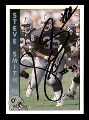 Steve Smith Autographed 1992 Pacific Card #154 Los Angeles Raiders SKU #241733