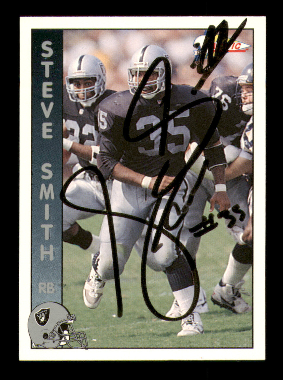 Steve Smith Autographed 1992 Pacific Card #154 Los Angeles Raiders SKU #241733