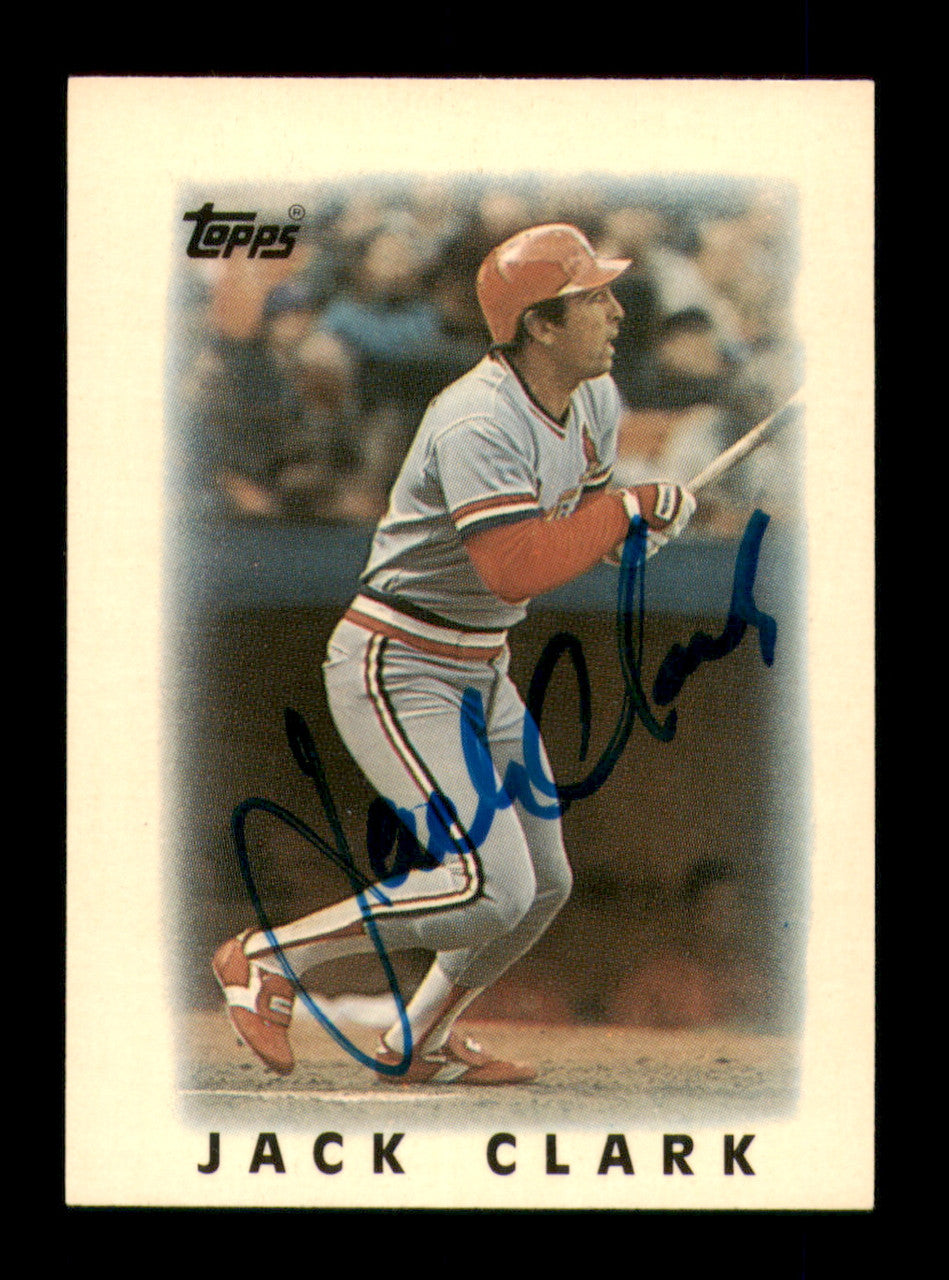 Jack Clark Autographed 1986 Topps Mini Card #59 St. Louis Cardinals SKU #241769