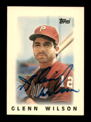 Glenn Wilson Autographed 1986 Topps Mini Card #56 Philadelphia Philles SKU #241773