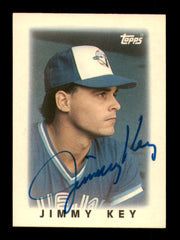 Jimmy Key Autographed 1986 Topps Mini Card #35 Toronto Blue Jays SKU #241781