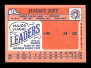Jimmy Key Autographed 1986 Topps Mini Card #35 Toronto Blue Jays SKU #241781