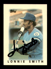 Lonnie Smith Autographed 1986 Topps Mini Card #21 Kansas City Royals SKU #241786