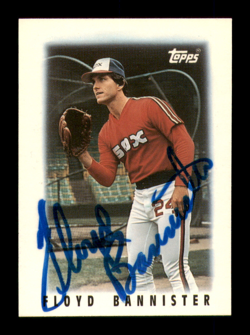 Floyd Bannister Autographed 1986 Topps Mini Card #9 Chicago White Sox SKU #241788