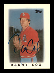 Danny Cox Autographed 1986 Topps Mini Card #61 St. Louis Cardinals SKU #241815