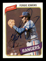 Fergie Jenkins Autographed 1980 Topps Card #390 Texas Rangers SKU #241821
