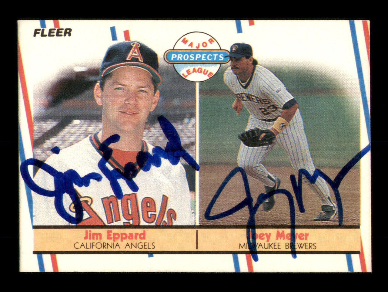 Joey Meyer & Jim Eppard Autographed 1988 Fleer Rookie Card #645 SKU #241851